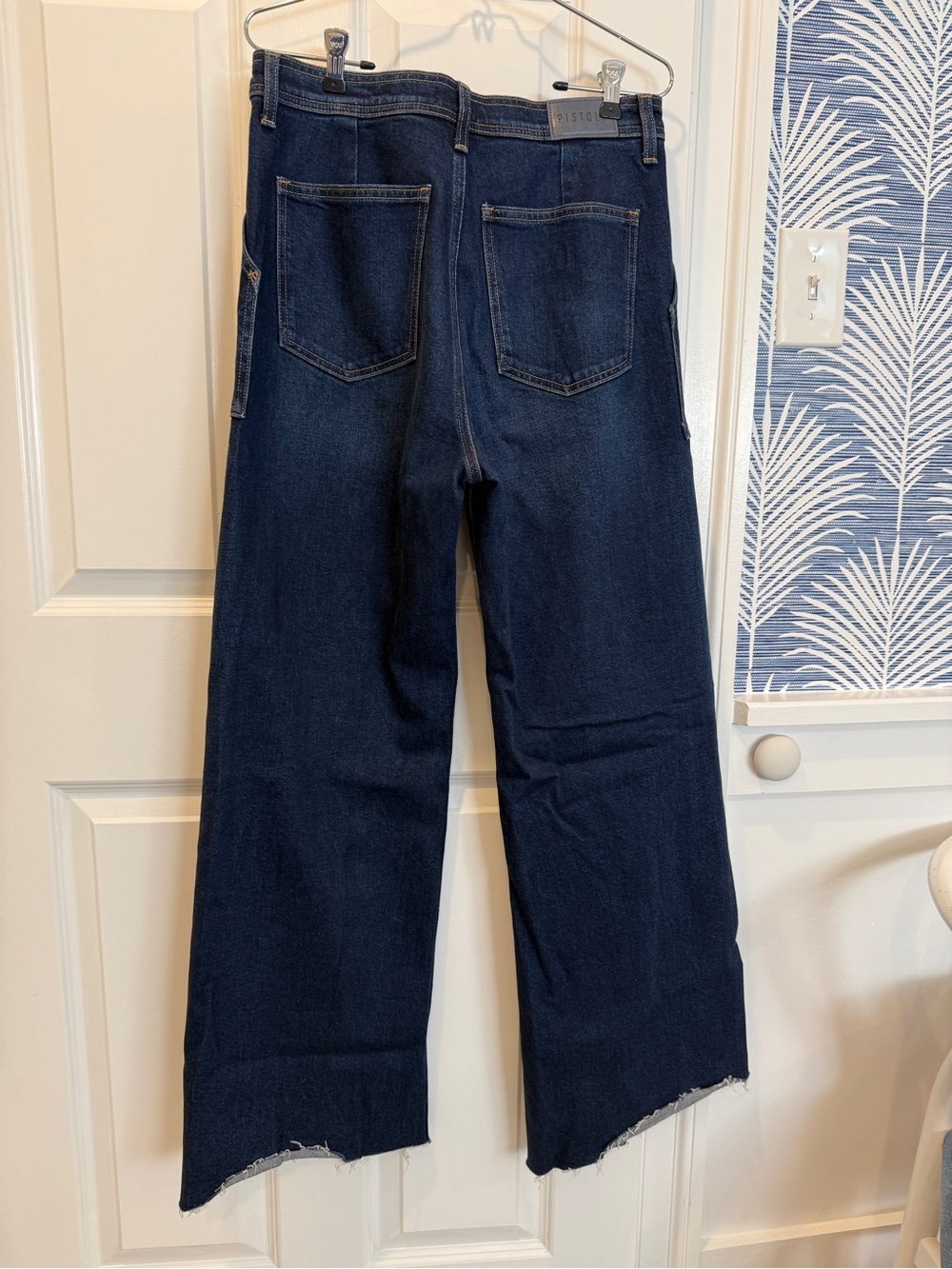 pistola Wide-Leg Dark Indigo Jeans with Front Patch Pockets - Picture 2 of 3